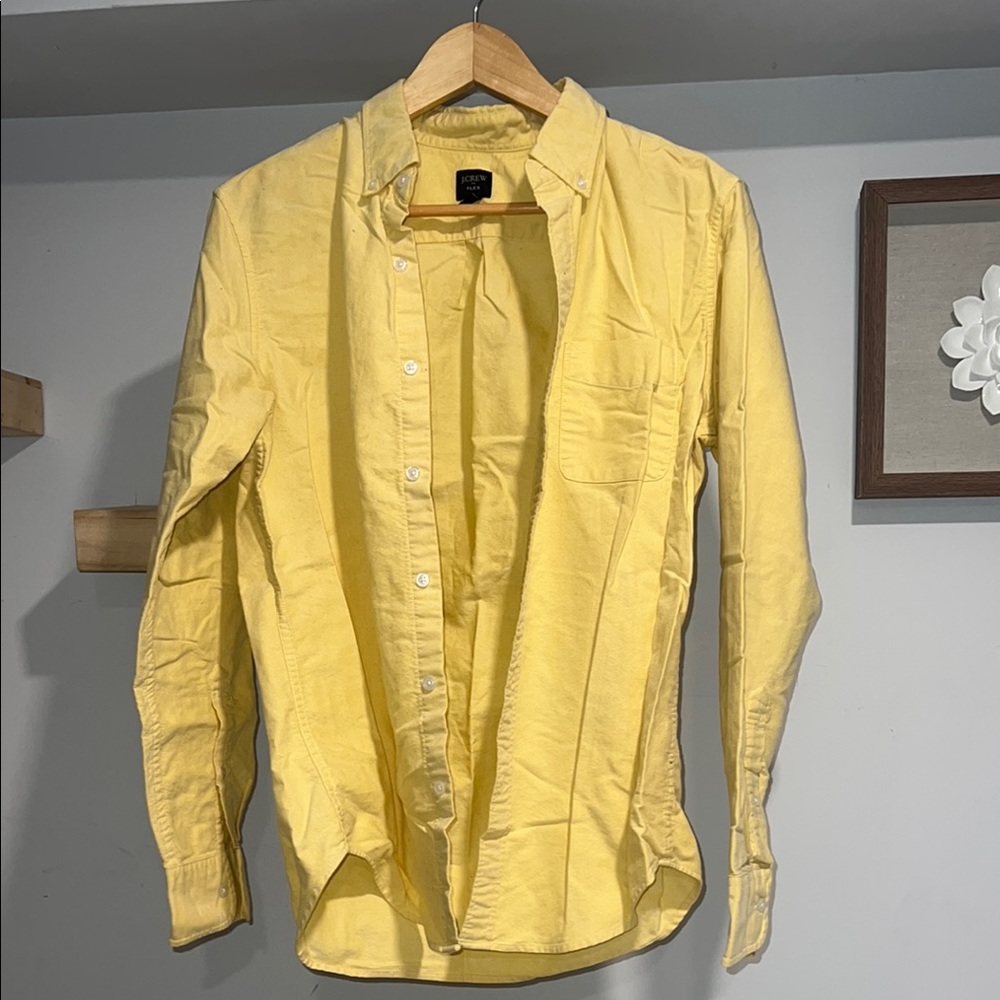 Vintage j. Crew yellow 100% cotton Men's shirt - Picture 5 of 5